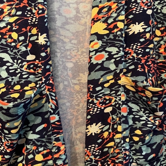 Lularoe Sarah Black Multi-Color Sz Large Floral Long Open Cardigan with Pockets - Picture 5 of 5